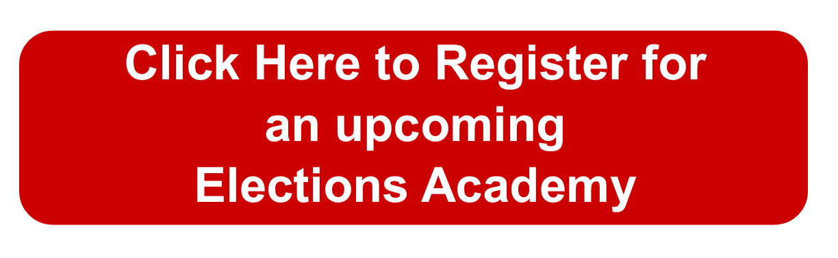 Website button to register for an upcoming elections academy event.