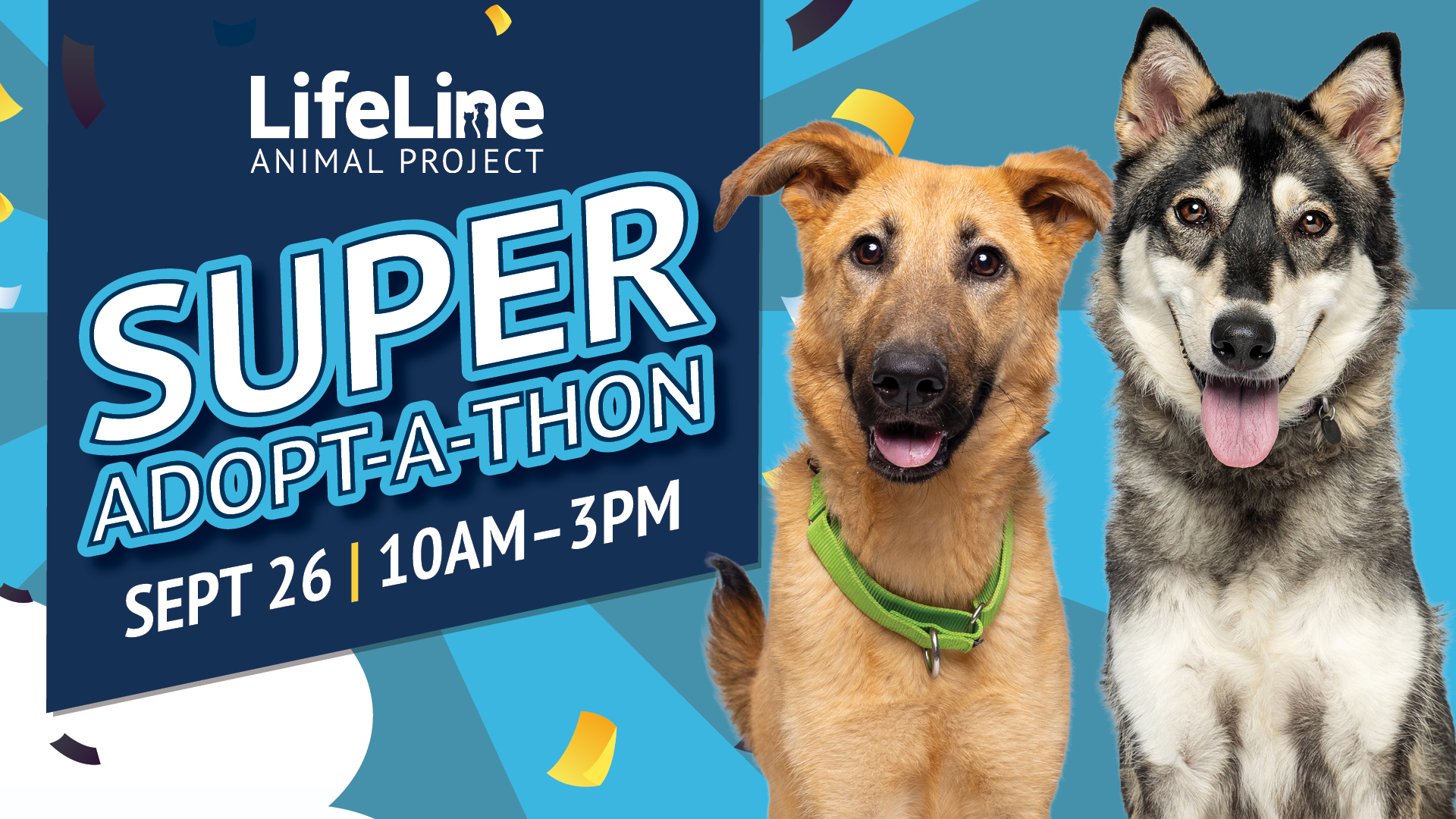 Adopt-a-Thon LifeLine Animal Graphic