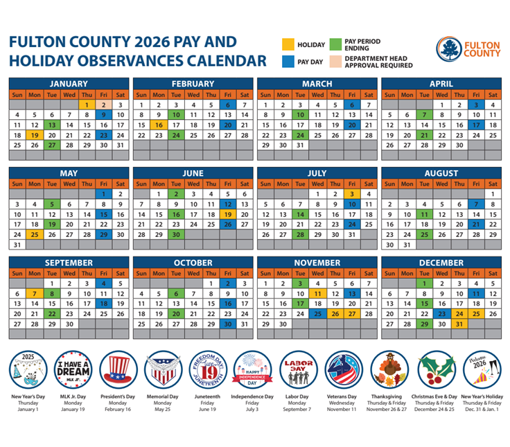 2026 Fulton County Holiday Calendar