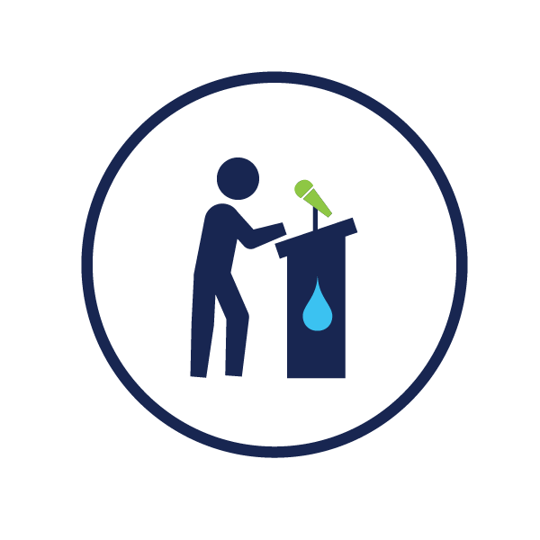 icon representing water education and outreach