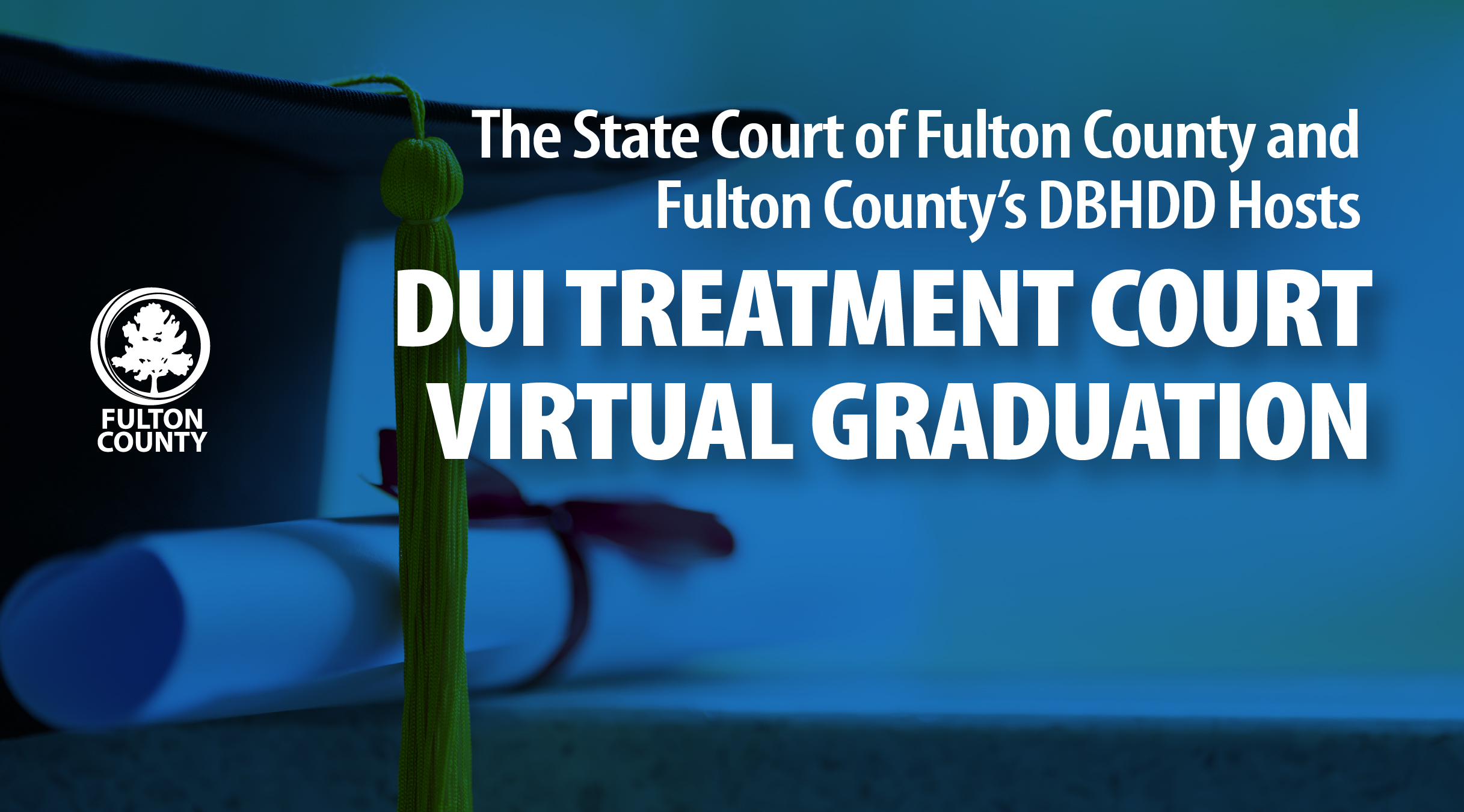 cap and gown in background with text