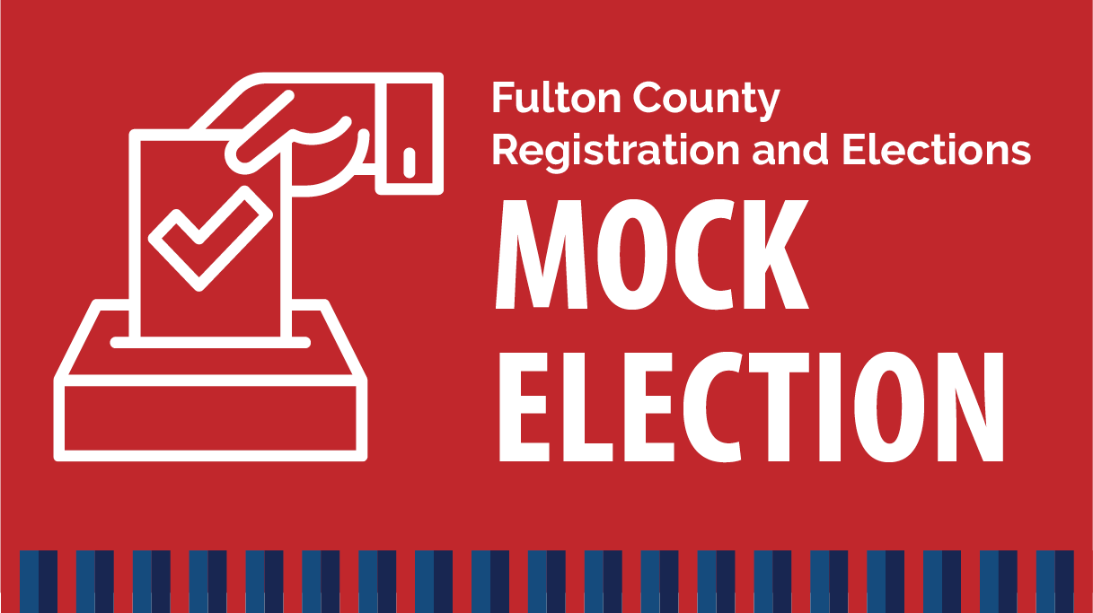 Mock Election text with graphic of ballot