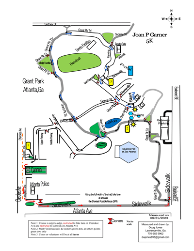 Joan Gardner 5k walk run map